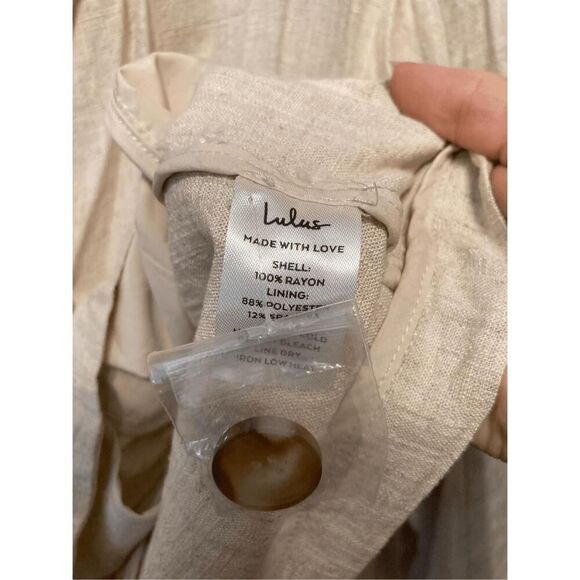 Lulus Small Inspired Element Beige Oversized Blazer jacket top - Picture 6 of 7